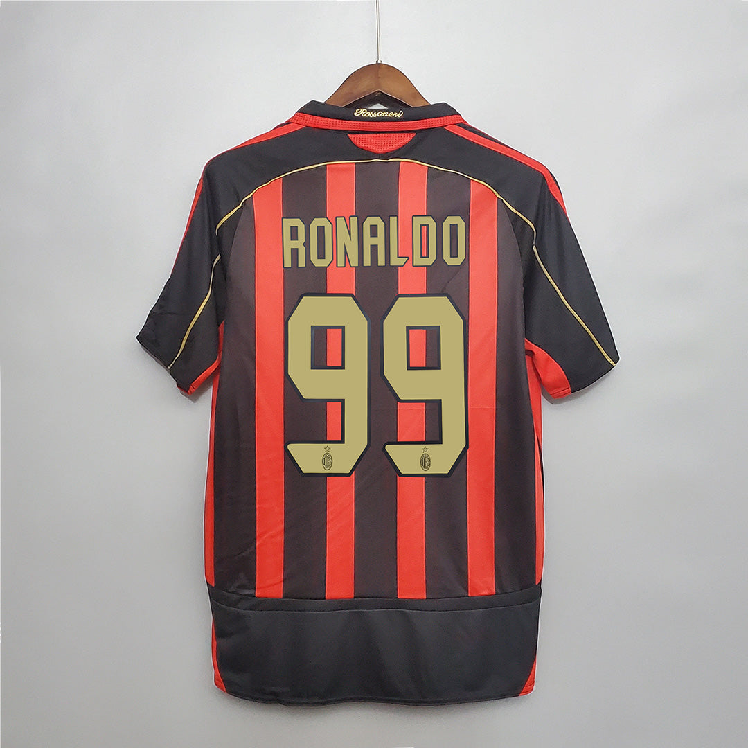 AC Milan Retro Jersey - 2006/07 Home: Ronaldo #99, %100 Original Style —  Latinafy