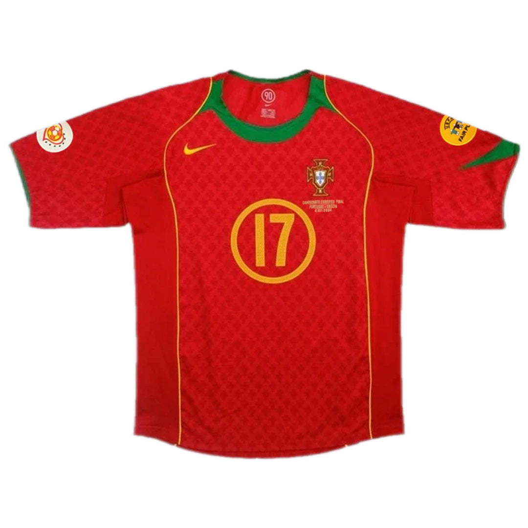 Portugal #17 C.Ronaldo Retro Jersey Home Euro Cup 2004 - MS Soccer Jerseys