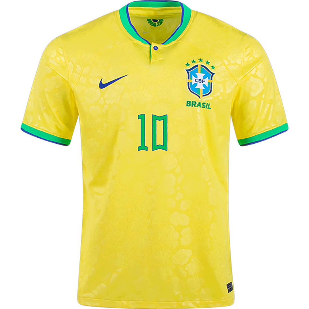 Brazil #10 Neymar Jr Home Jersey 2022 - MS Soccer Jerseys