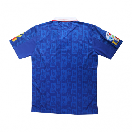 France Retro Soccer Jersey Home Euro Cup 1996 - MS Soccer Jerseys