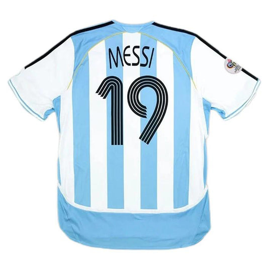 Argentina #19 Messi Retro Jersey Home World Cup 2006 - MS Soccer Jerseys