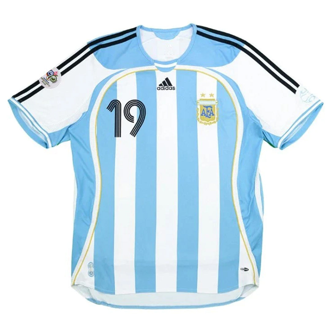 Argentina #19 Messi Retro Jersey Home World Cup 2006 - MS Soccer Jerseys