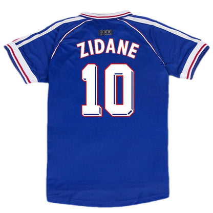 France #10 Zidane Retro Jersey Home World Cup 1998 - MS Soccer Jerseys