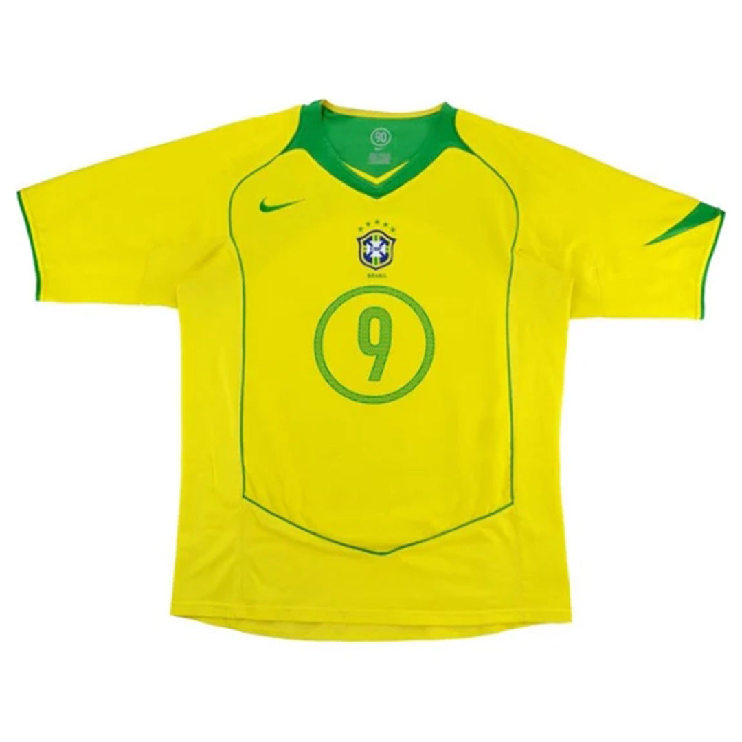 Brazil #9 Ronaldo Retro Jersey Home 2004 - MS Soccer Jerseys