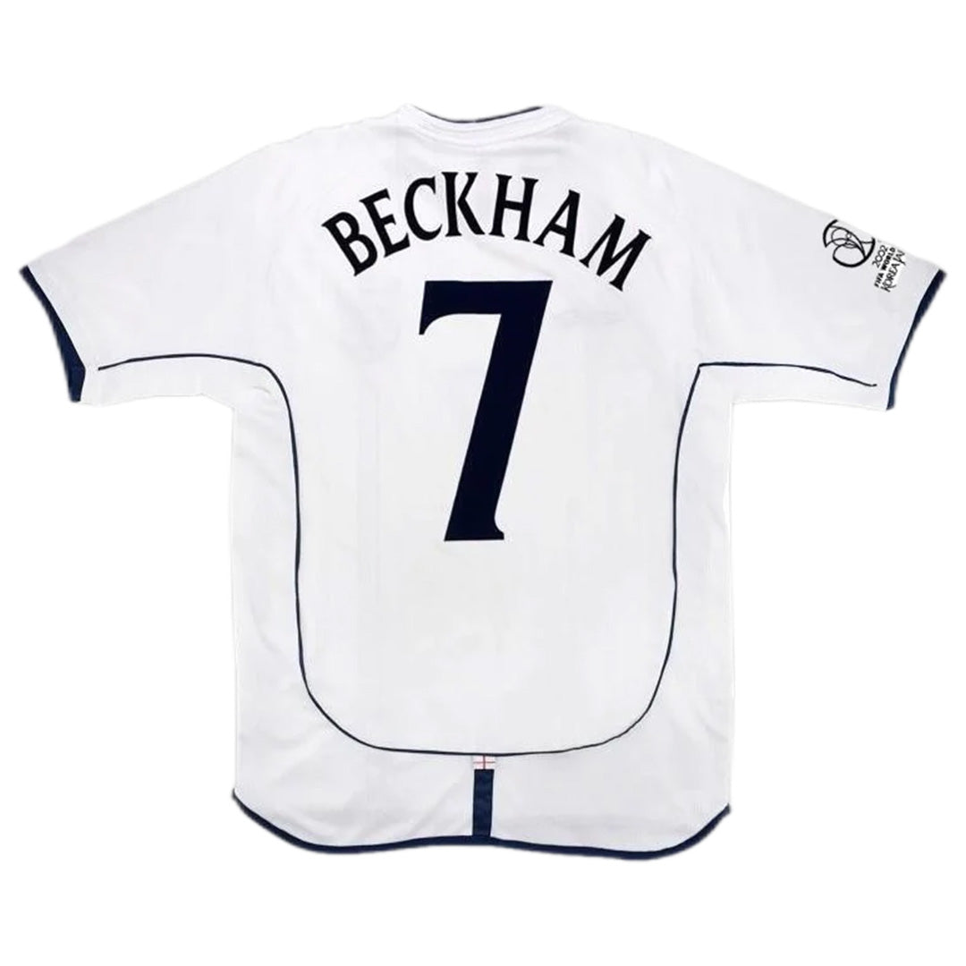 England #7 Beckham Retro Jersey Home World Cup 2002 - MS Soccer Jerseys