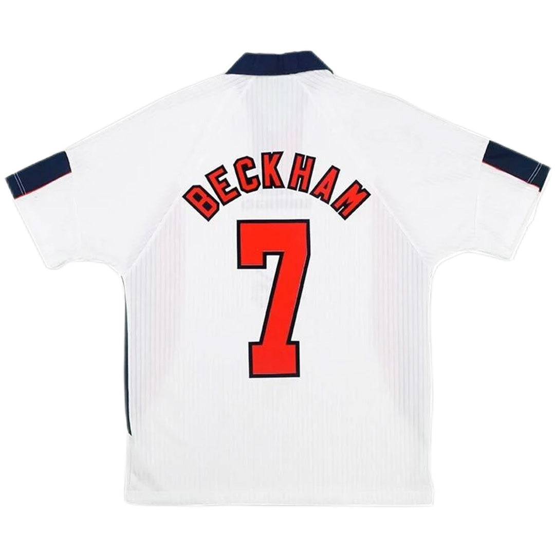 England #7 Beckham Retro Jersey Home World Cup 1998 - MS Soccer Jerseys