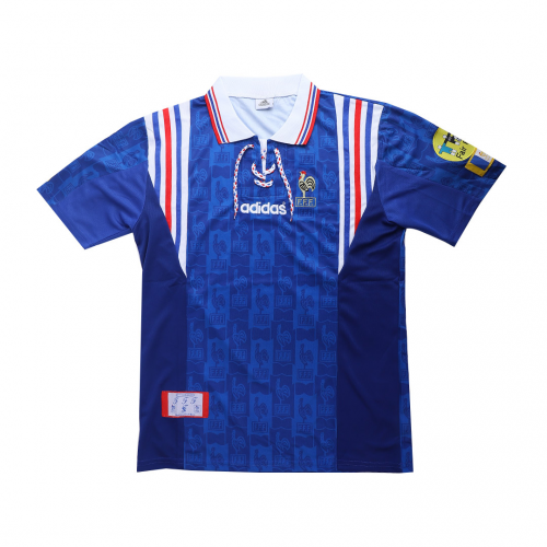 France Retro Soccer Jersey Home Euro Cup 1996 - MS Soccer Jerseys