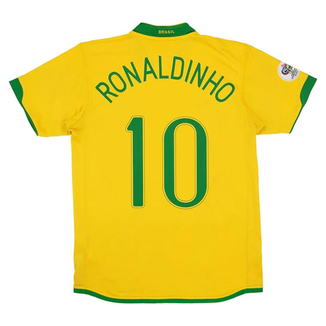 Brazil #10 Ronaldinho Retro Jersey Home World Cup 2006 - MS Soccer Jerseys