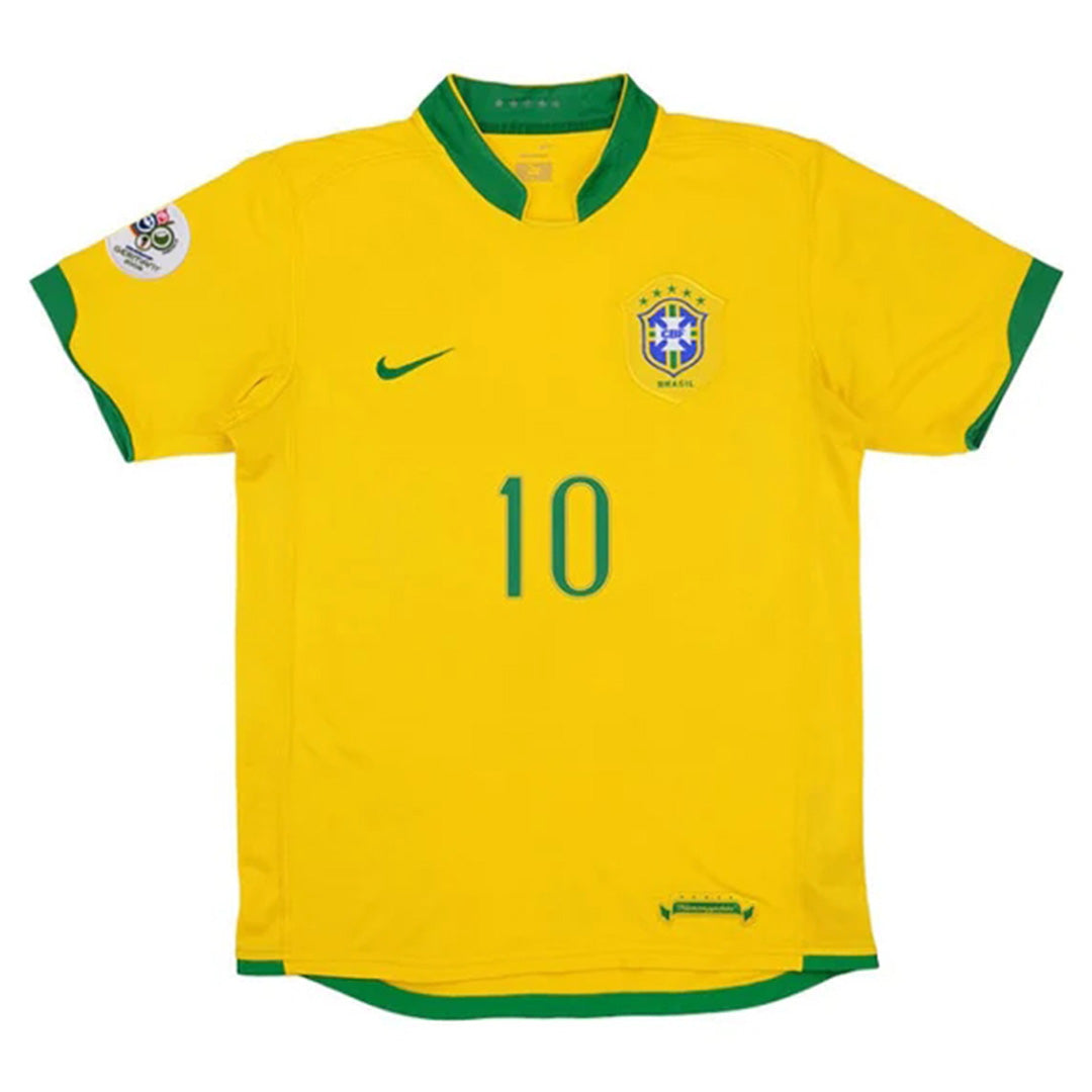 Brazil #10 Ronaldinho Retro Jersey Home World Cup 2006 - MS Soccer Jerseys