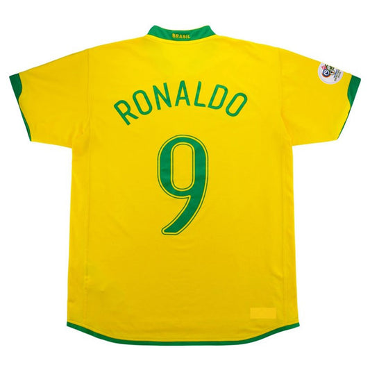 Brazil #9 Ronaldo Retro Jersey Home World Cup 2006 - MS Soccer Jerseys