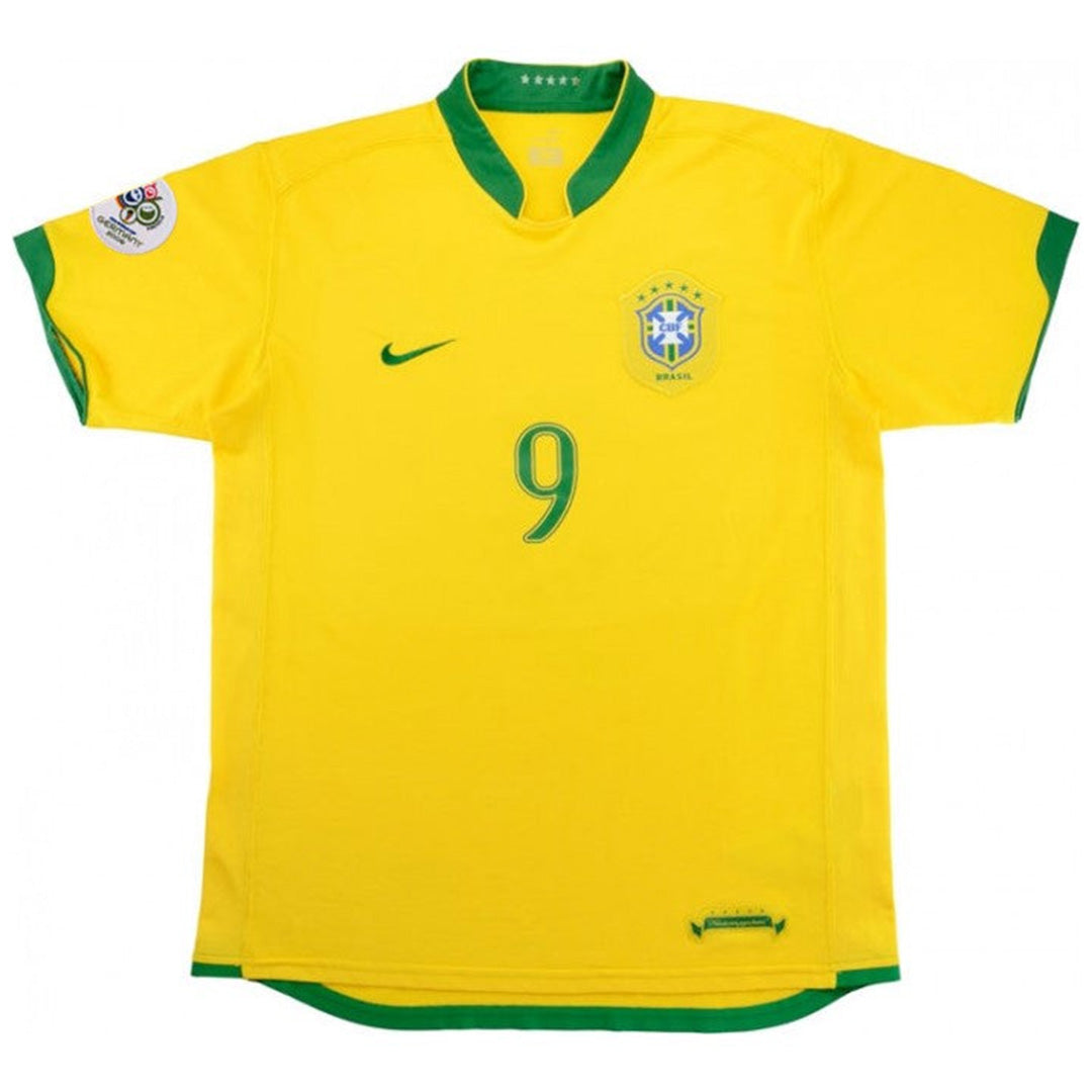 Brazil #9 Ronaldo Retro Jersey Home World Cup 2006 - MS Soccer Jerseys